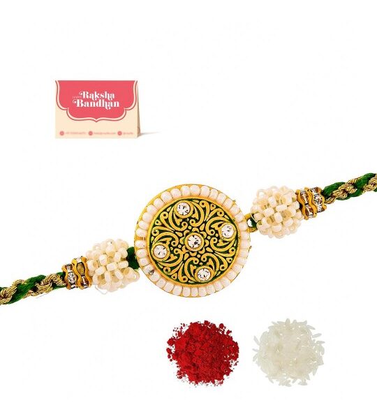 Men Pearls Embellished Rakhi