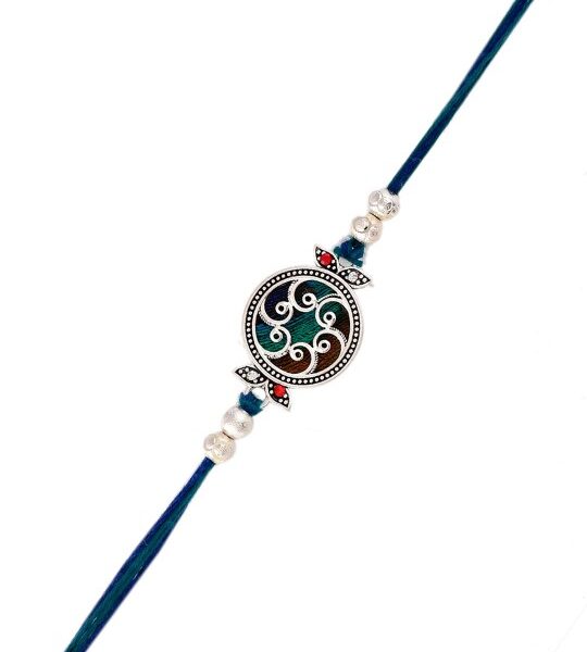 Beaded Mandala Inspired Thread Rakhi