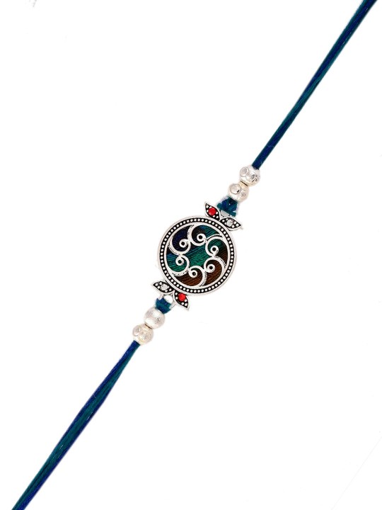 Beaded Mandala Inspired Thread Rakhi