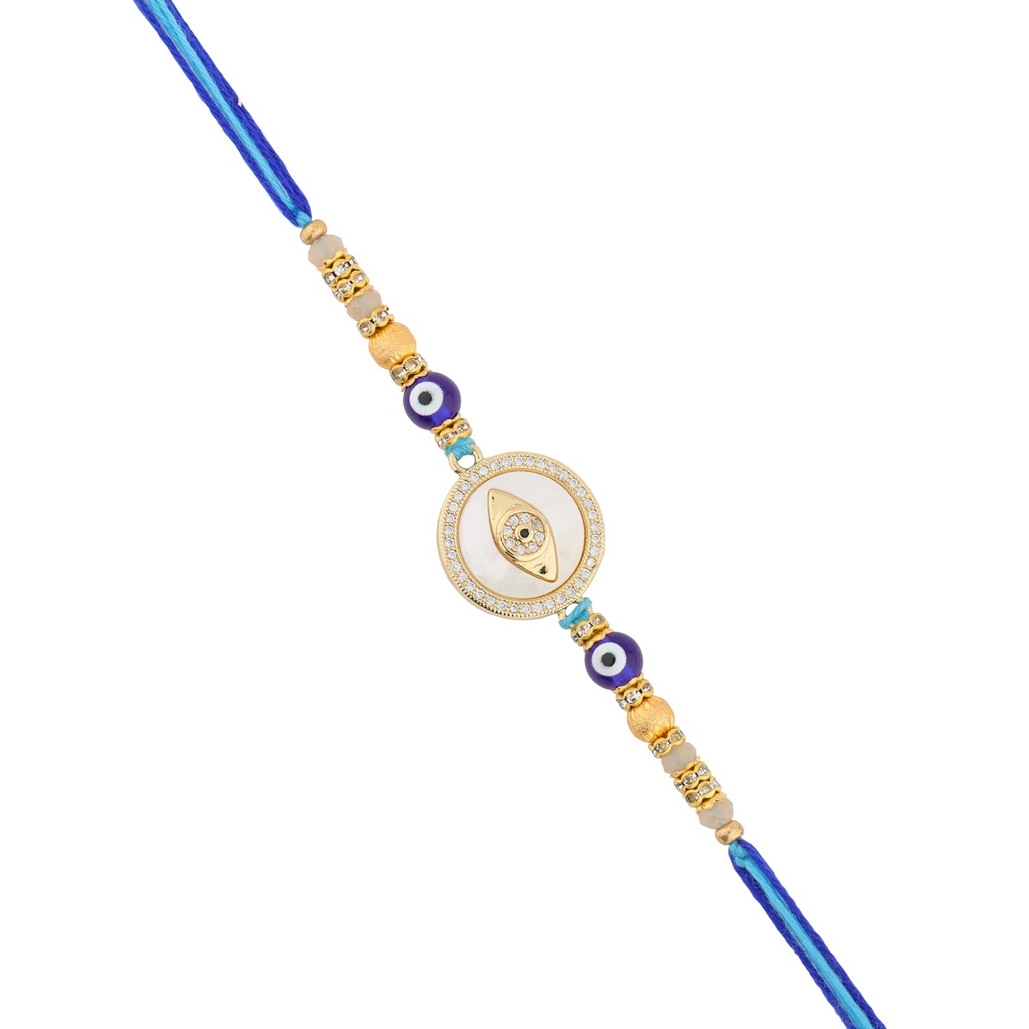 Diamond Charm Evil Eye Rakhi For Brother - Image 4