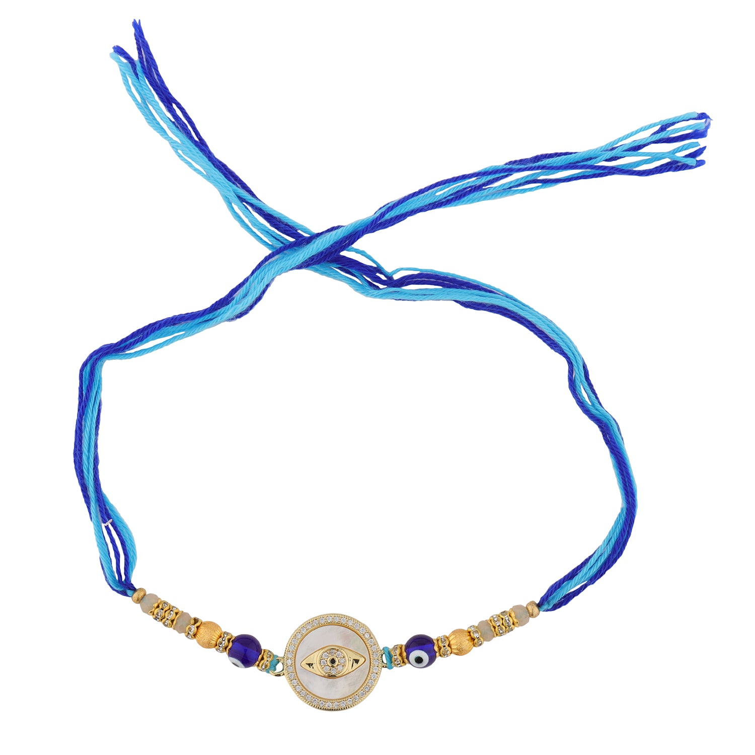 Diamond Charm Evil Eye Rakhi For Brother - Image 3